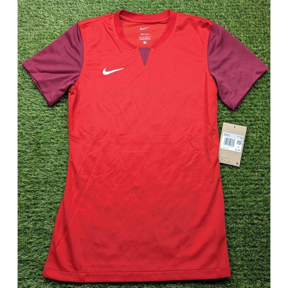 Nike Shirt Women’s Size XS Red Dri Fit Trophy V Soccer Futbol Jersey DR0940 NEW